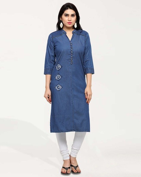 Chinese collar clearance churidar