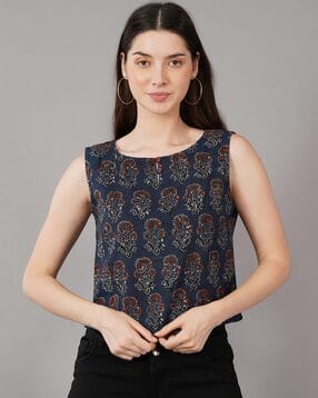 navsyaa Ajrak Print Slim Fit Top-picture-14
