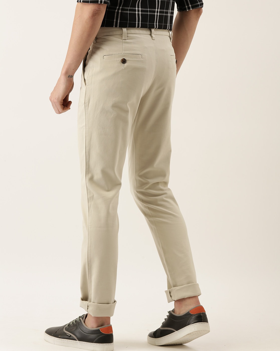 Buy Burnt Umber Beige Mid Rise Flat Front Trousers for Men Online  Tata  CLiQ