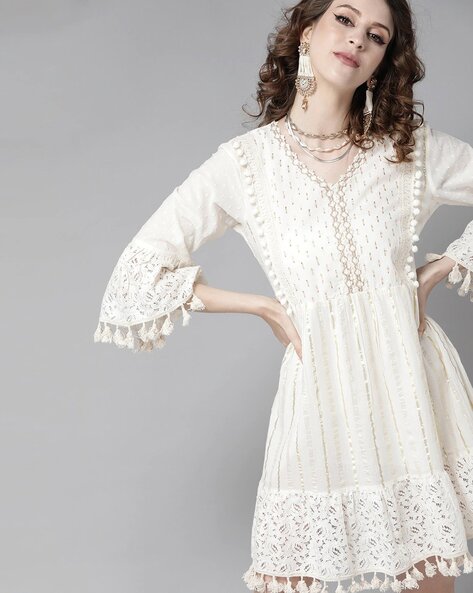 Buy Cream Dresses for Women by Ishin Online