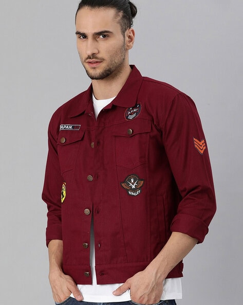 New Mens Jordan Craig Tribeca Twill Trucker Jacket (BORDEAUX) Ripped Size  XL | eBay