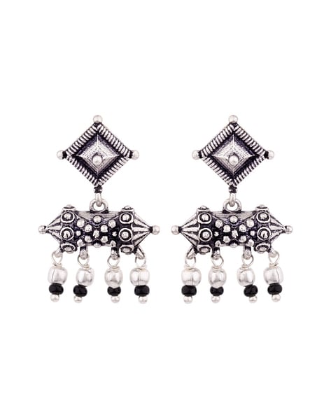 White Shell Square Hollow Irregular Silver Color Metal Stud Earrings –  Aferando