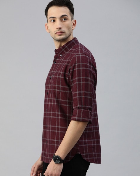 Buy Maroon Shirts for Men by THE BEAR HOUSE Online