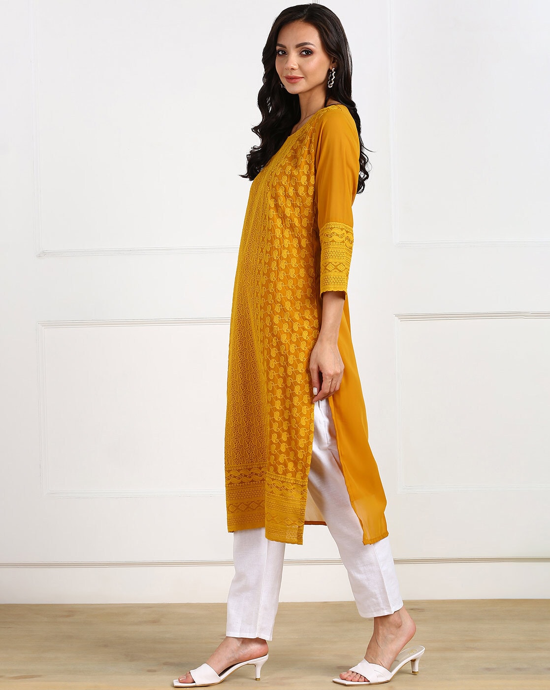 Mega Meesho Haul NAVLIK Women's Cotton Yellow Straight Kurta