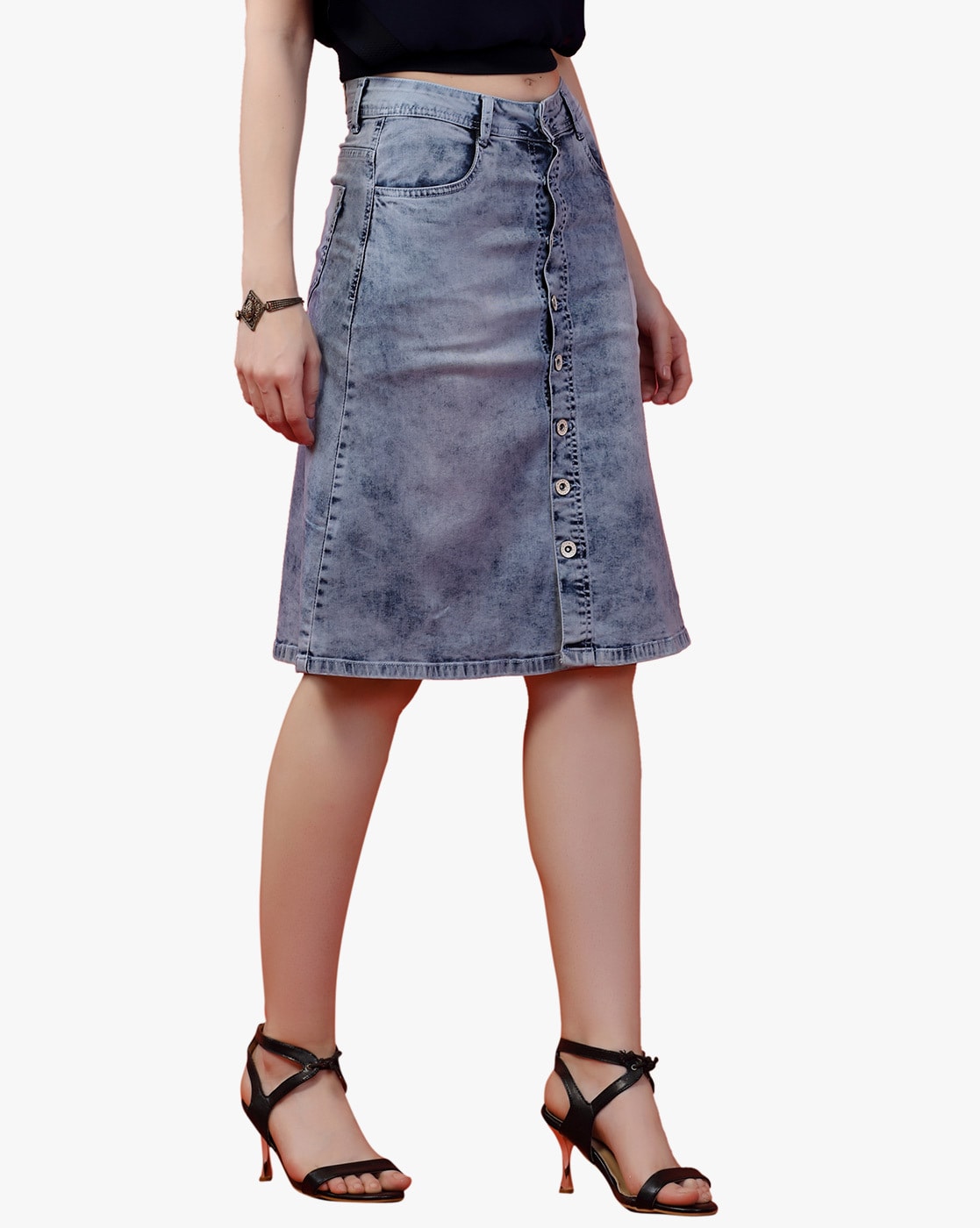 Denim skirt - Denim grey - Ladies | H&M IN