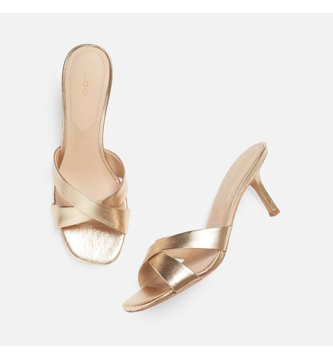Buy Gold Heeled Sandals for Women by Aldo Ajio.com