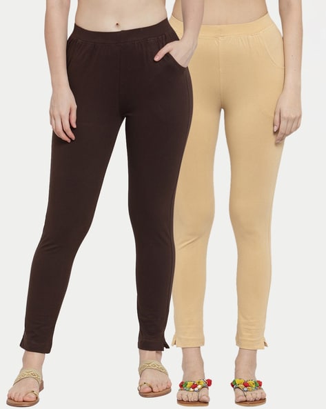 Buy Hunkemoller HKMX High-Waist Sports Leggings with Shine Piping | Brown  Color Women | AJIO LUXE