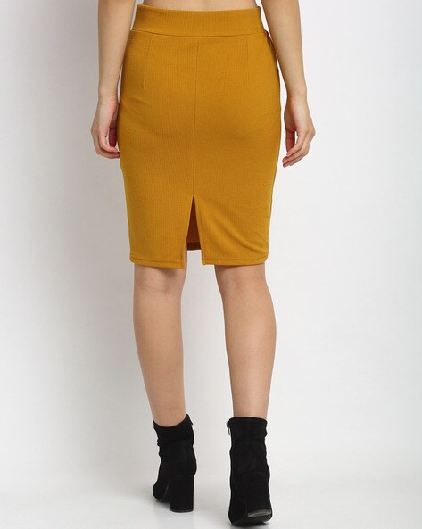 Pencil skirt mustard outlet yellow