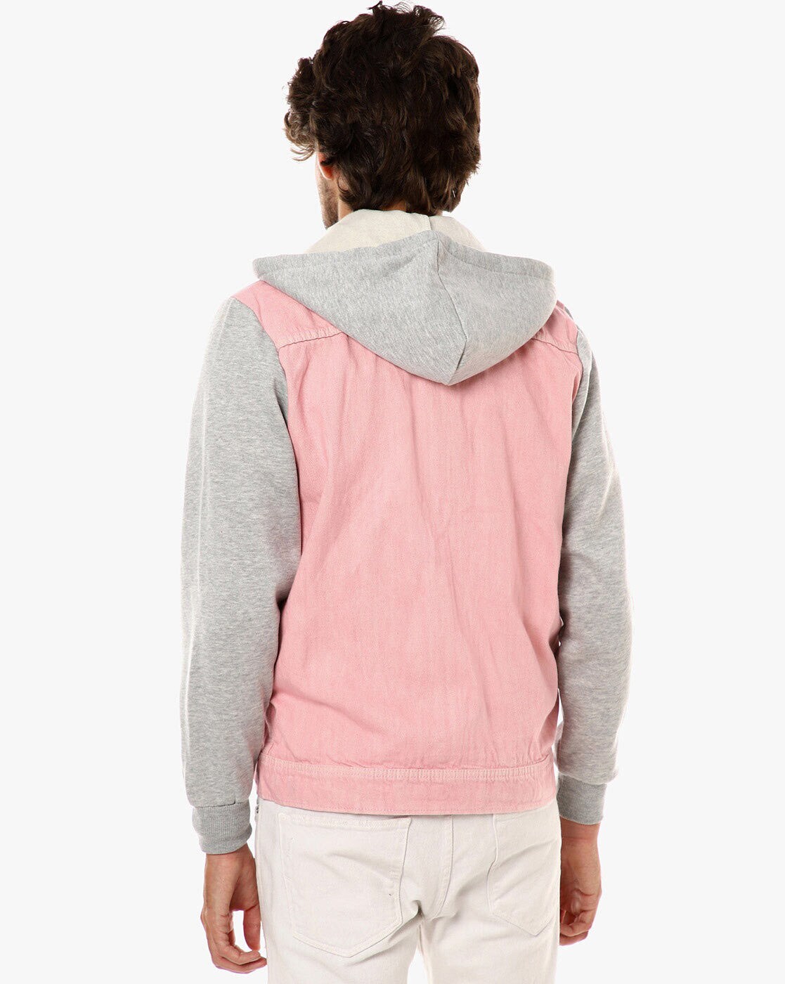 Denim jacket with sale pink hoodie