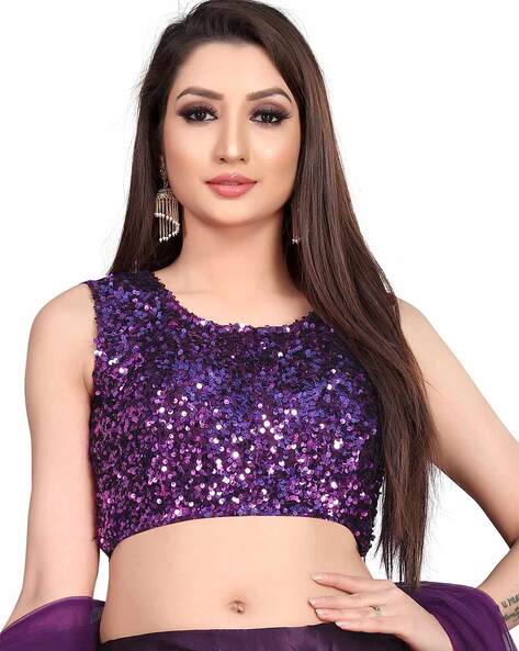 Buy online Solid Plain Saree With Sequin Blouse Piece With Blouse from  ethnic wear for Women by Awesome for ₹969 at 76% off | 2024 Limeroad.com