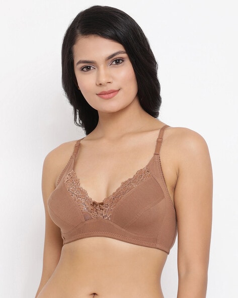 Panelled Total-Support Bra with Lace