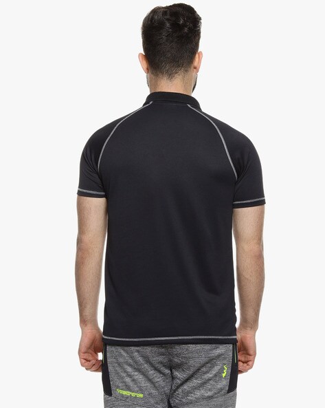 Buy Campus Sutra Men Black Printed Polo Collar Sports T Shirt - Tshirts for  Men 3084788