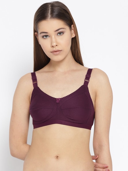 Buy Leading Lady PURPLE colored solid cotton bra Online at Low Prices in  India 