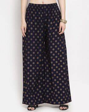 clora creation Polka-dot Print Elasticated Waistband Palazzos-picture-17