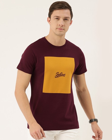 Buy Maroon Tshirts for Men by DILLINGER Online