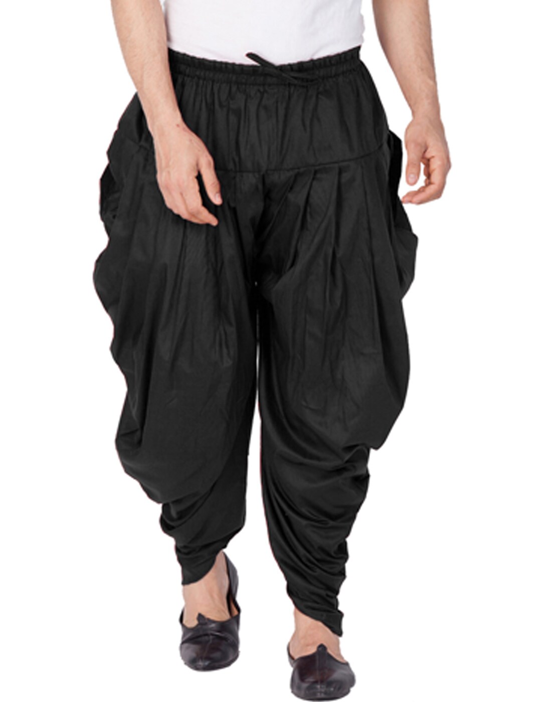Silk Blend Cowl Style Dhoti For Men (Ready To Wear) | Exotic India Art