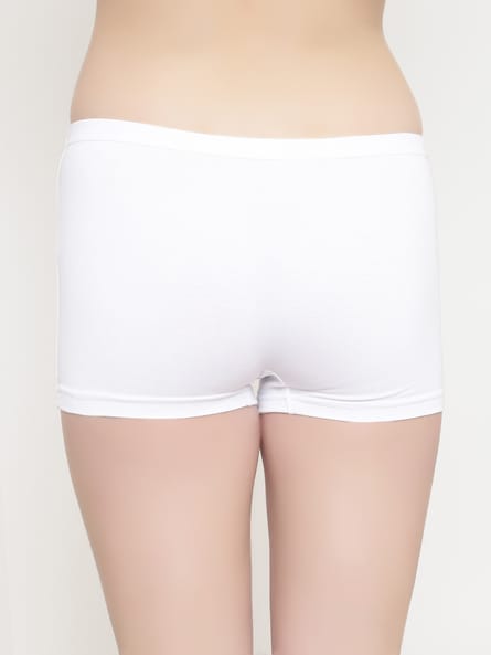 White boyshorts for women