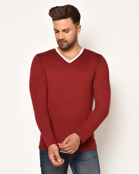 Regular Fit V-neck Cotton T-Shirt