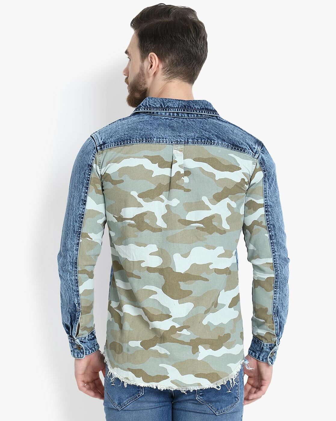 Buy KOTTY Medium Blue Full Sleeve Solid Denim Jacket online