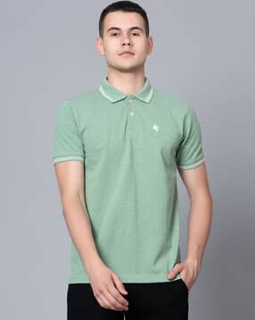 cantabil Logo Print Polo T-Shirt with Ribbed Sleeves -picture-47