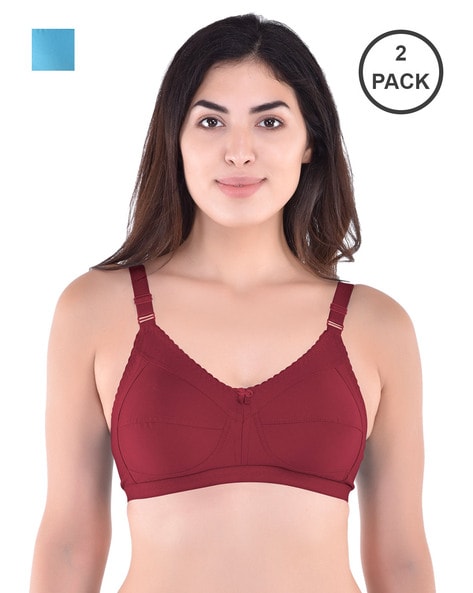 Women Solid Cotton Bras Pack Of 4 at Rs 489, Cotton Bra