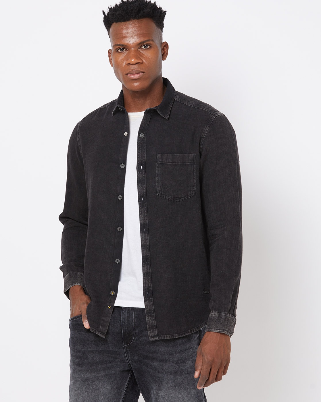 Black Denim Shirts - Buy Black Denim Shirts online in India