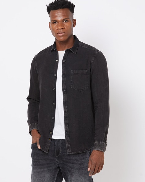 Cotton denim shirt - Light denim blue - Men | H&M IN