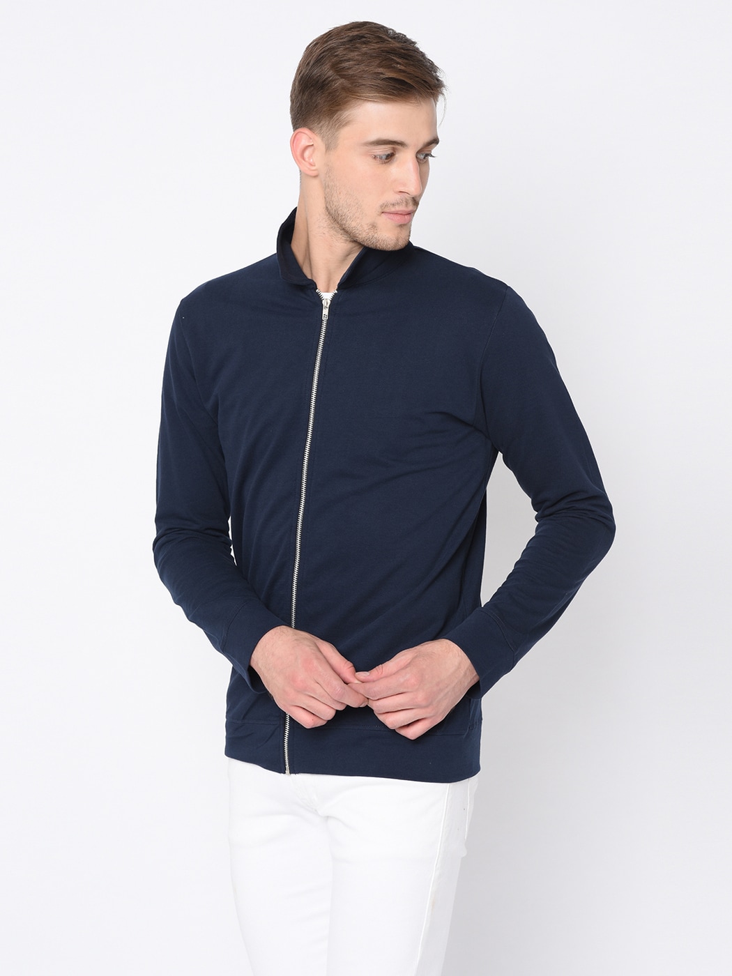 Buy HRX By Hrithik Roshan Men White & Navy Blue Colourblocked Padded Jacket  - Jackets for Men 5393444 | Myntra