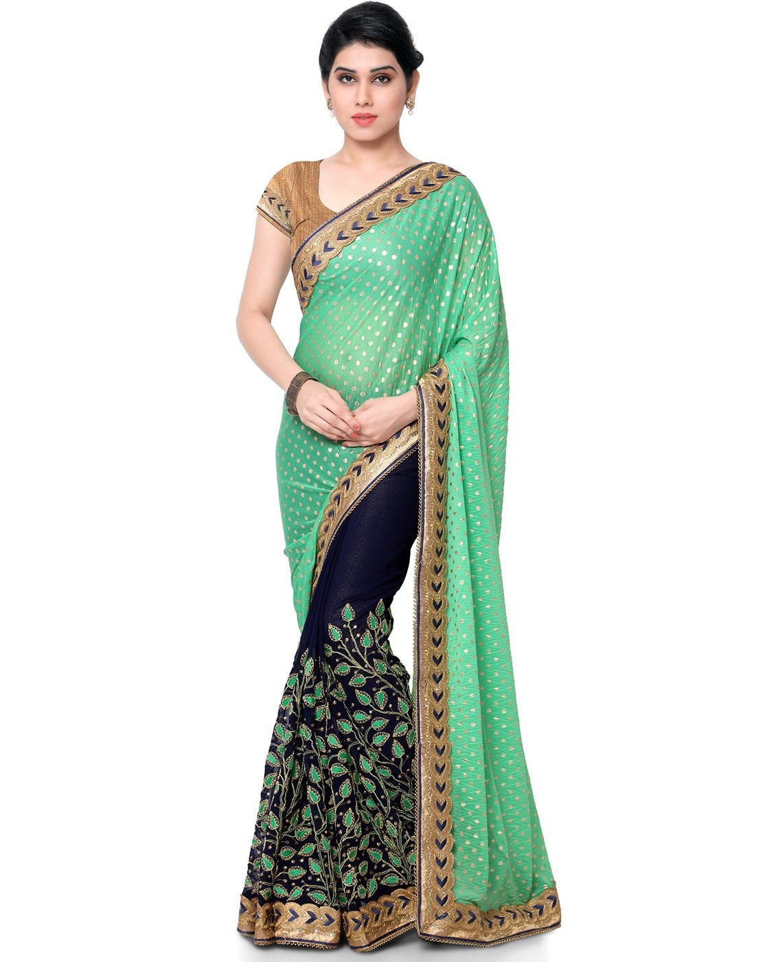 Buy Navy Blue Sarees for Women by Pratibimb Online | Ajio.com