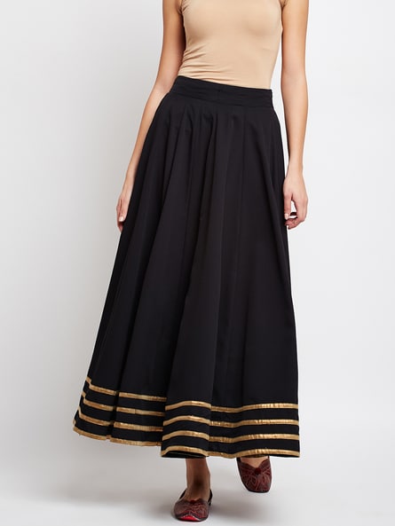 Black striped hotsell flare skirt