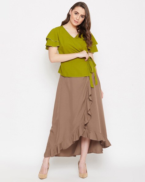 Ruffle palazzo skirt outlet india