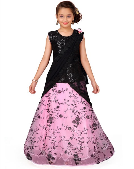 Girls Clothing | Poncho Styled Lehenga For 6-7 Year Old | Freeup-gemektower.com.vn