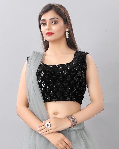 Silk Party Wear Lehenga in Black and Grey with Resham work | Cotton lehenga,  Lehenga choli, Party wear lehenga