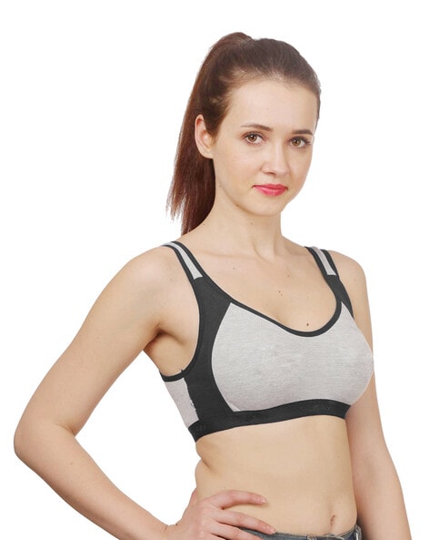 Buy ATI Fashion (Pack of 3pc) Women Non Padded Sports Bra (Size 32A)  Multicolour at