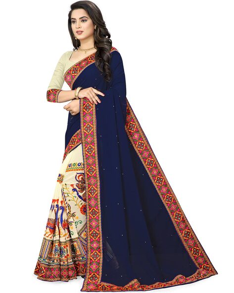 Buy Hensi sarees shop Printed, Self Design Daily Wear Georgette Light  Green, Yellow Sarees Online @ Best Price In India | Flipkart.com