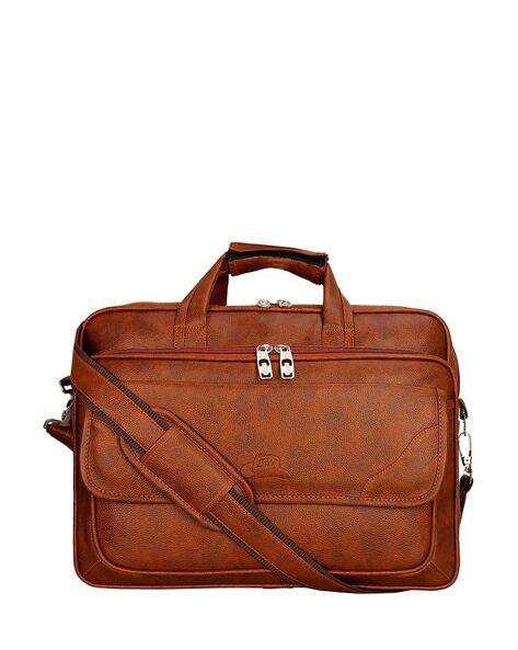 INDIA LEATHER laptop bag Stylish Leather Laptop bag 16 inch  Carry  Handles with Adjustable Strap Padded Laptop for men Office Bag Briefcase  Brown  Amazonin Computers  Accessories