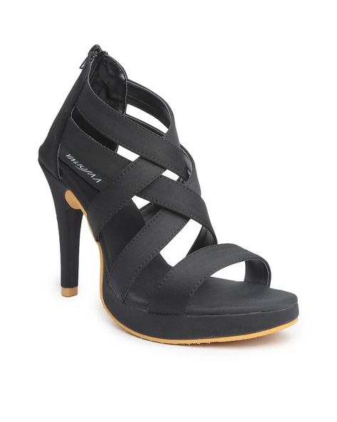 Valiosaa Strappy Stilettos with Zip-Closure