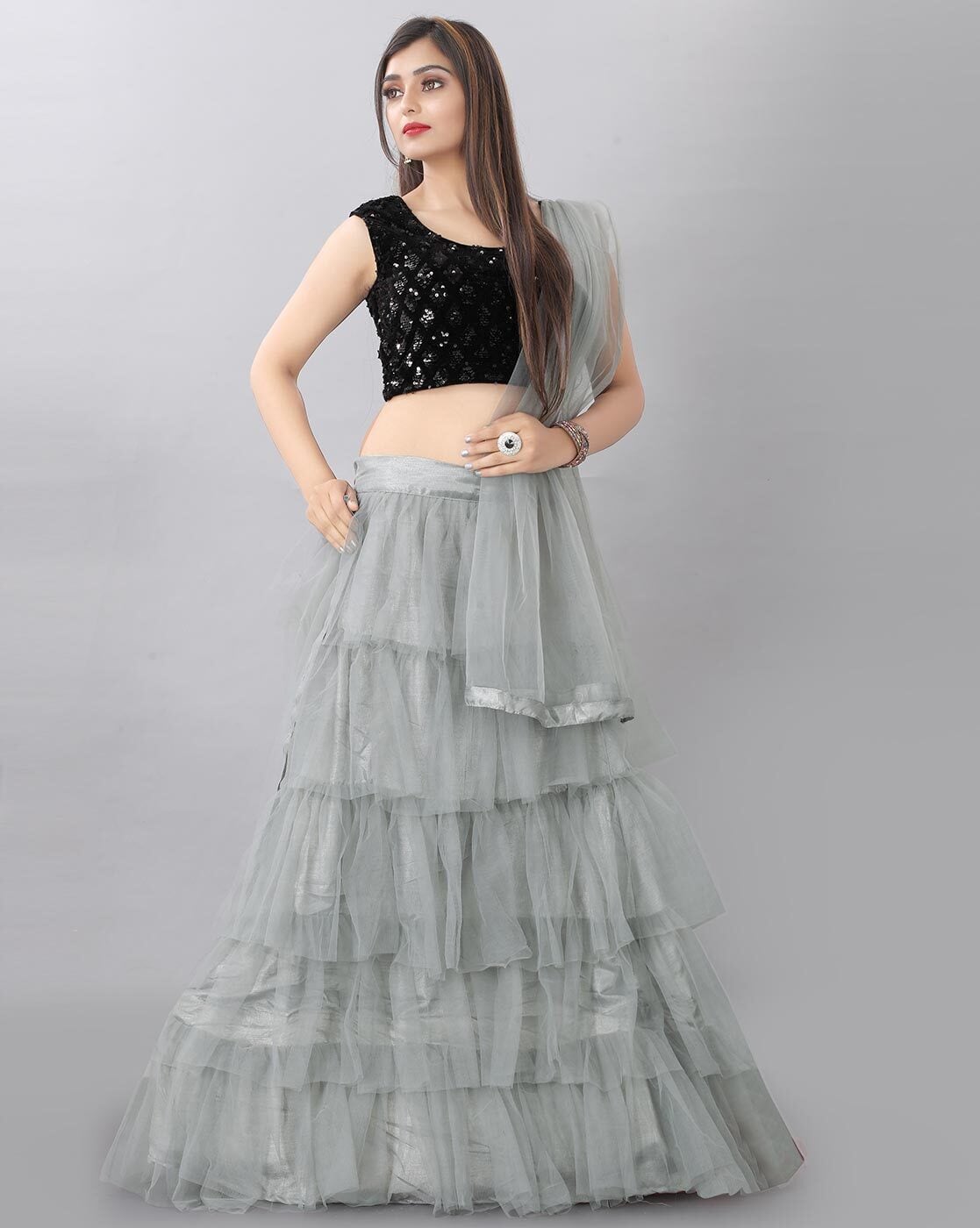 Ruffle Design Fancy Look Lehenga Choli - Daraz India