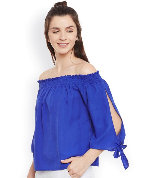 Silk bardot online top