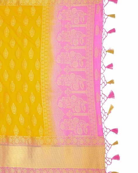 Party Wear Lemon Yellow With Pink Combo Pattu Saree at Rs 11950 in Hyderabad