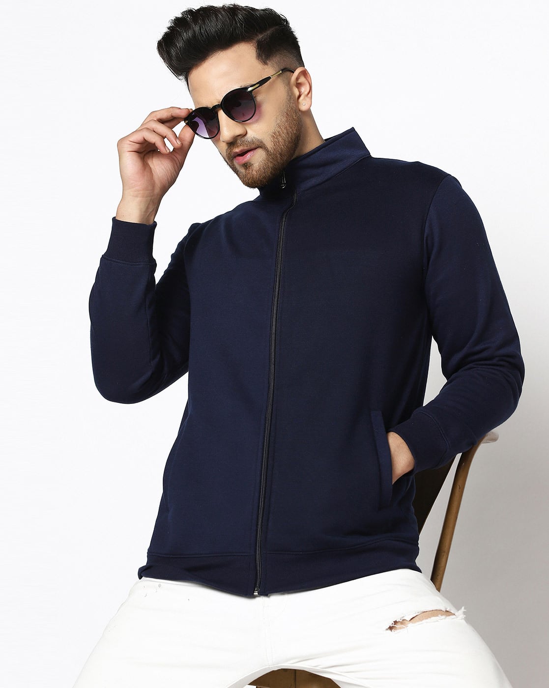 Buy Navy Sweatshirt Hoodies for Men by AUSK Online