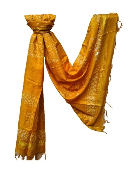 Batik Dyed Tasseled Dupatta Price in India