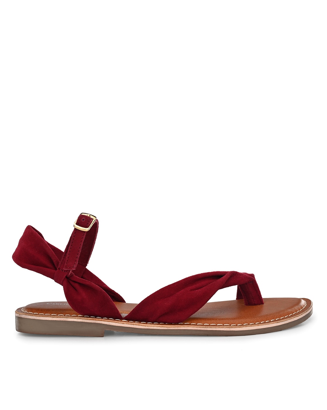 Stallone Burgundy Braided Flat Sandals | Rag & Co. | Wolf & Badger