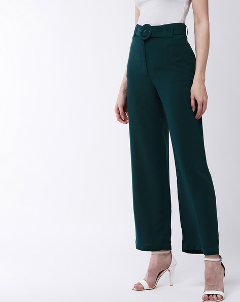 Wide-leg tailored trousers with elasticated waistband - Women