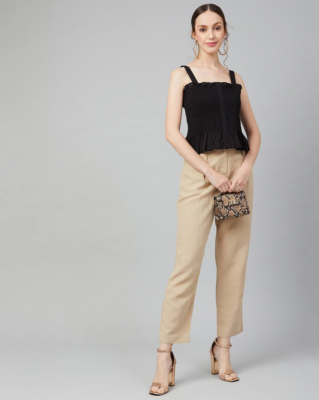 Buy Black Tops for Women by MARIE CLAIRE Online | Ajio.com