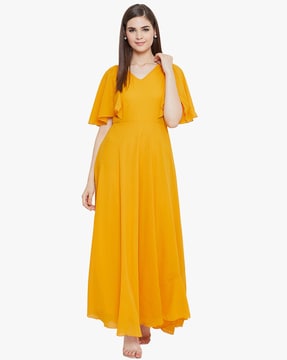 Buy Mustard Yellow Dresses & Gowns for Women by HELLO DESIGN Online