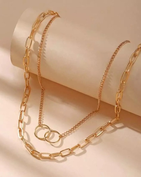Dual Jhalar Gold Necklace