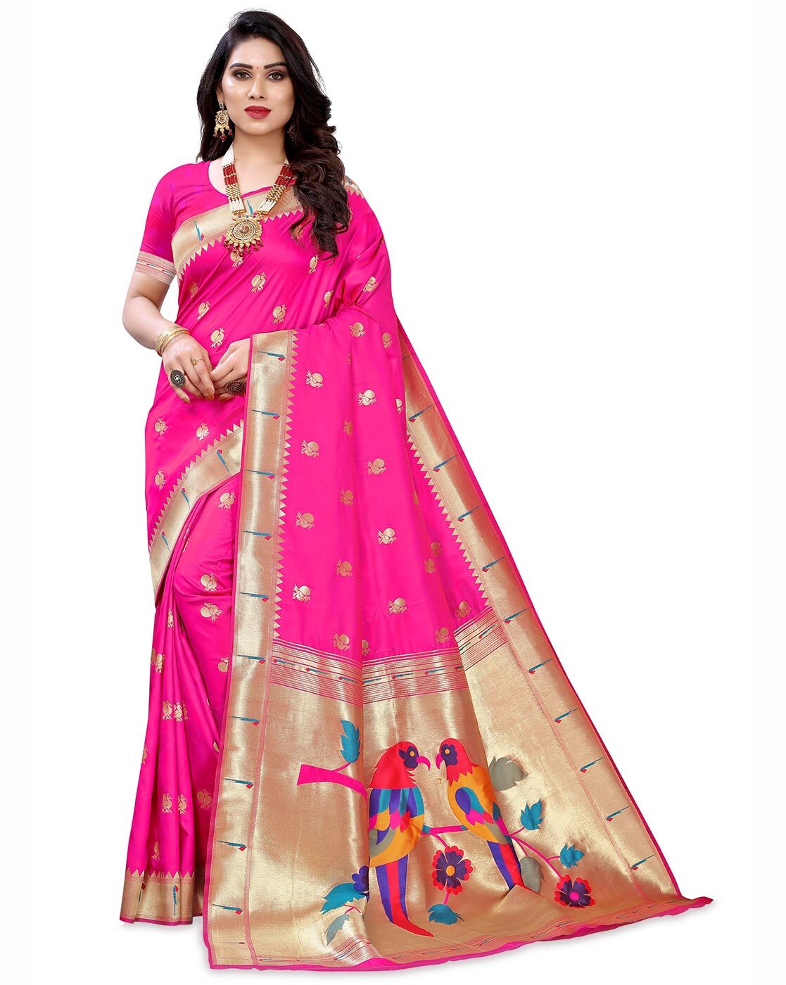 Buy Pink Sarees for Women by Griva Designer Online | Ajio.com