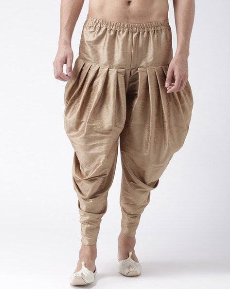 Embroidered Art Silk Dhoti Pant in Cream : MSF1947