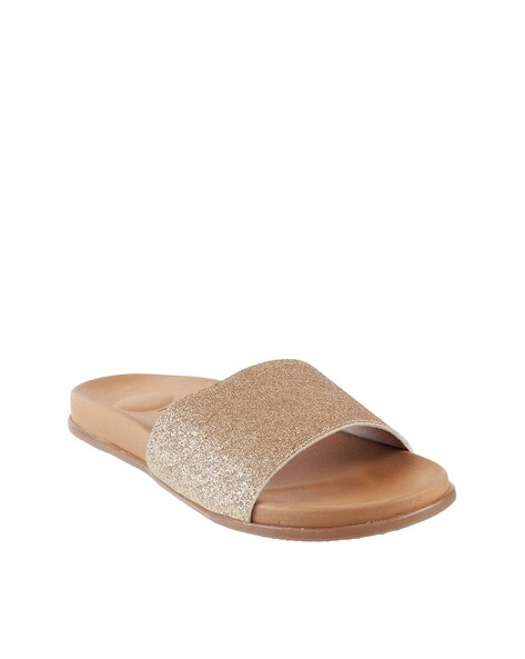 Rose gold 2024 glitter slides